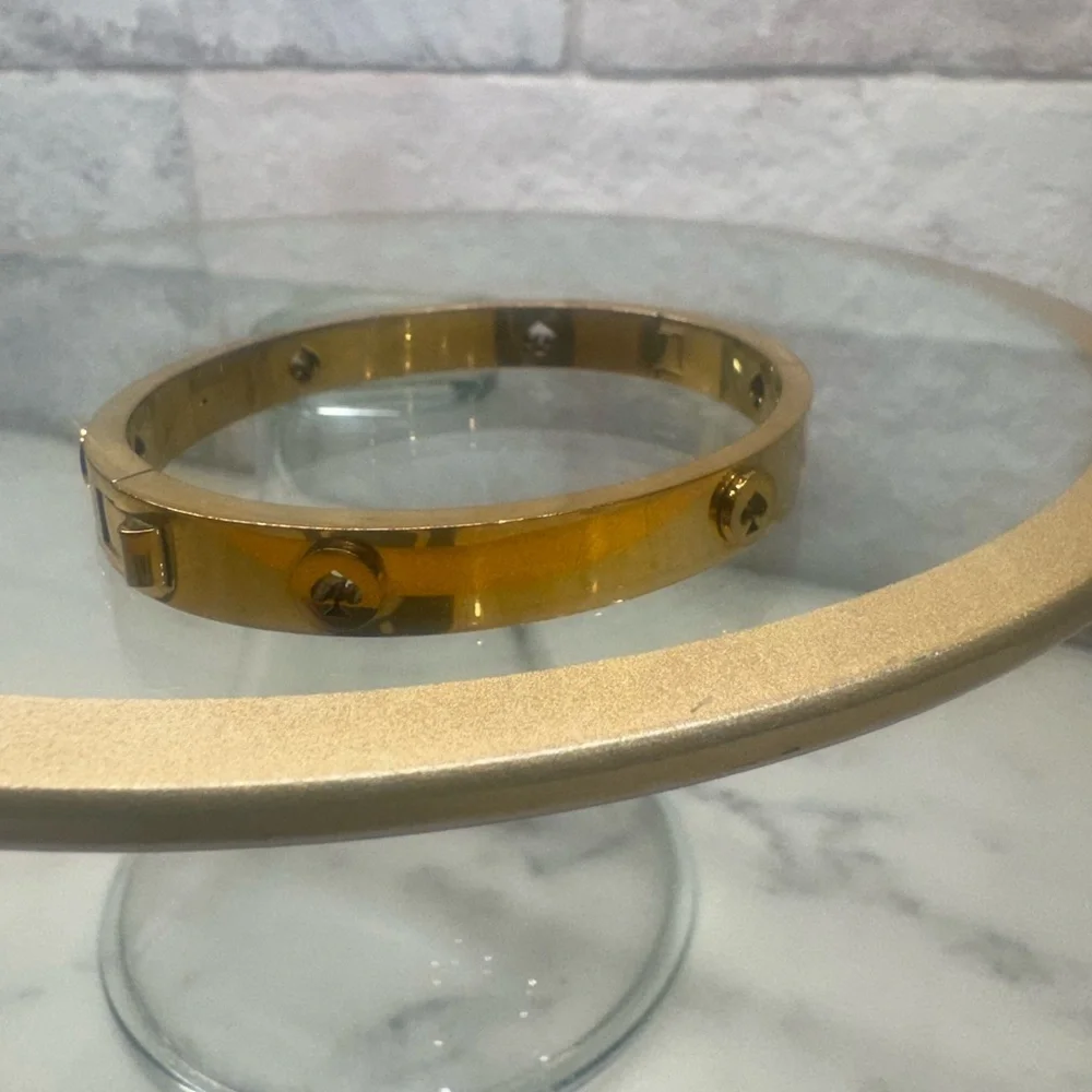 Kate Spade the Spade Gold-tone Logo Bangle Bracelet - Picture 2 of 11